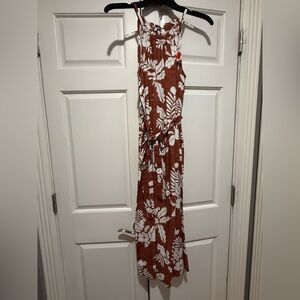 GAP Women's Maxi Dress - Brown and White Floral